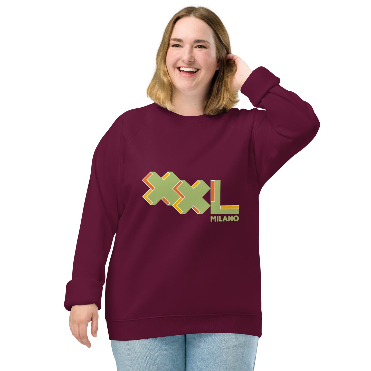 Raglan sweatshirt van unisex biologische stof