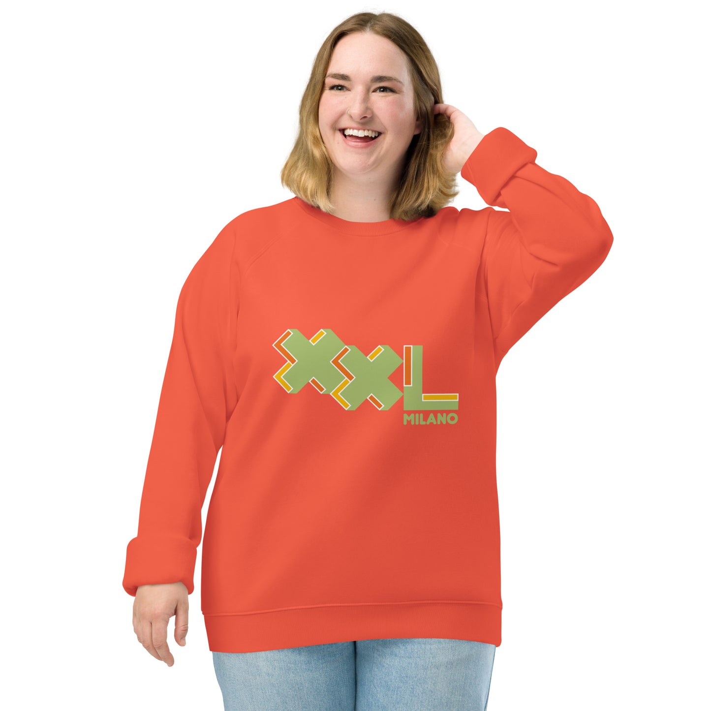 Raglan sweatshirt van unisex biologische stof