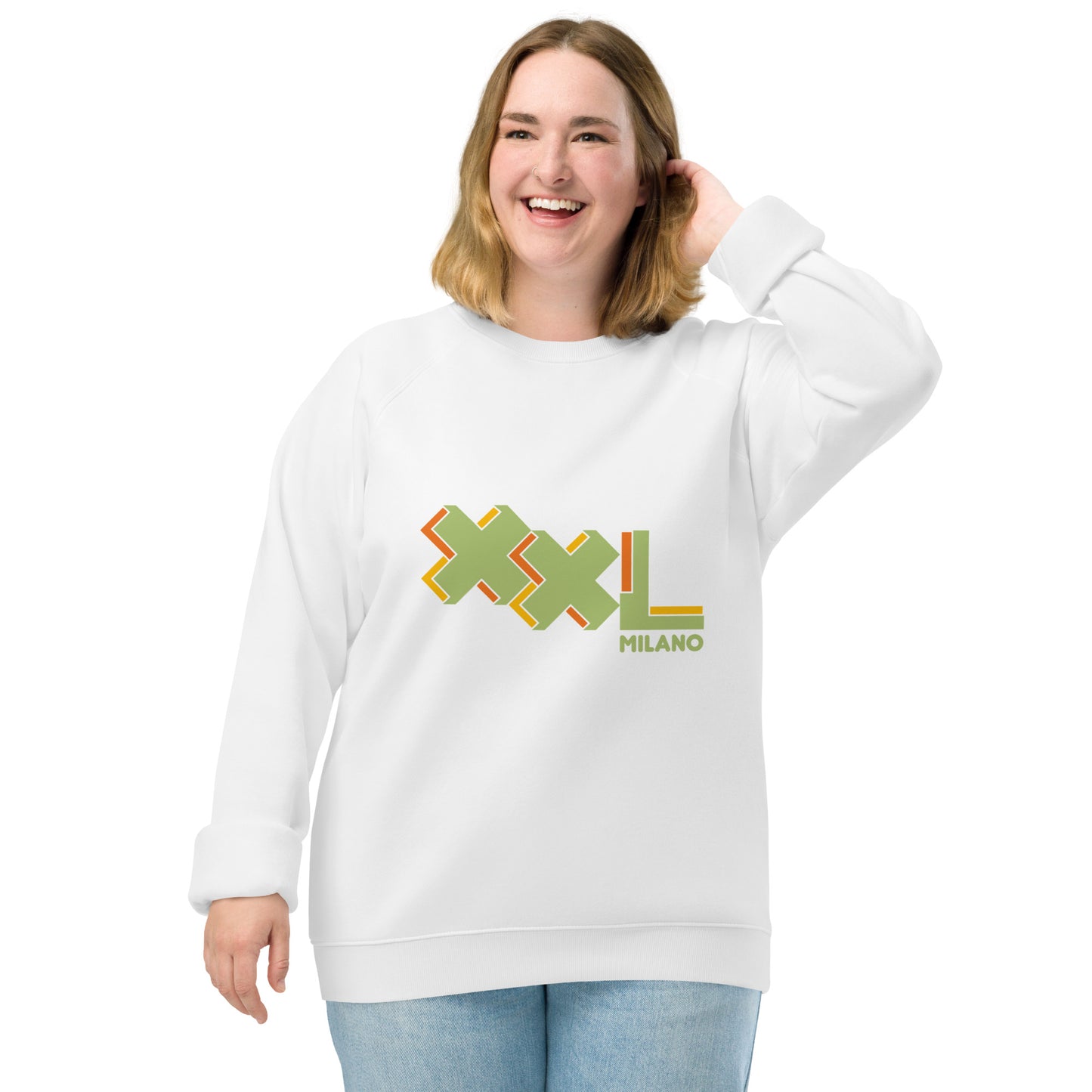 Raglan sweatshirt van unisex biologische stof