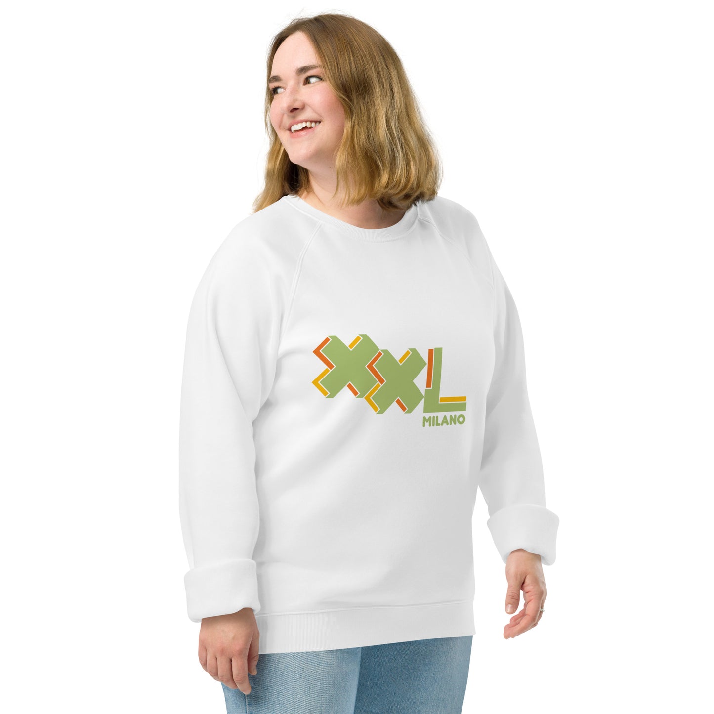 Raglan sweatshirt van unisex biologische stof
